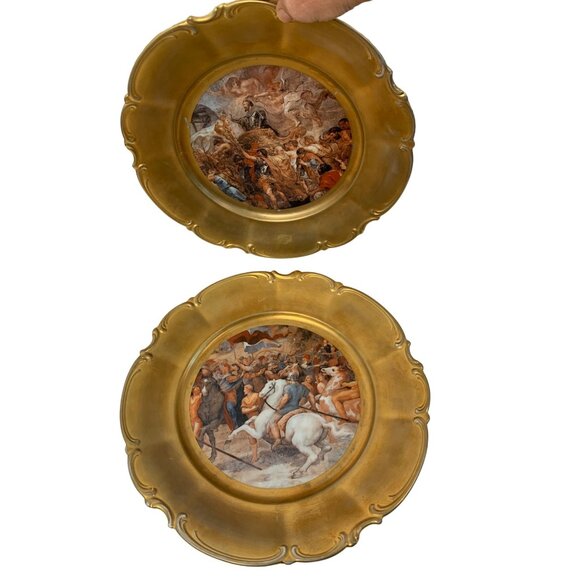 VTG Hutschenreuther Sylvia German Porcelain Plates Raffaello Gold Charger - Picture 6 of 16